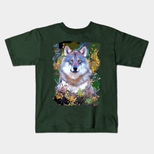 Print with colored wolf Kids T-Shirt